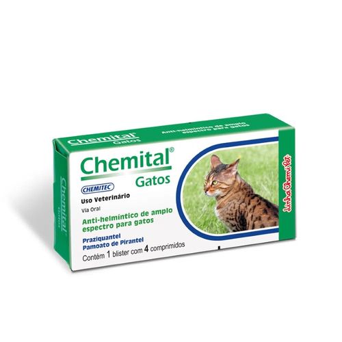 Chemital Gatos - 4 Comprimidos