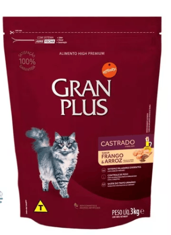 Ração Granplus Gato Castrado Frango E Arroz