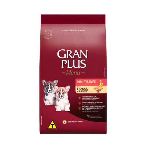 Ração Granplus Gourmet Para Cães Filhotes De Porte Mini - Sabor Frango E Arroz 3 Kg