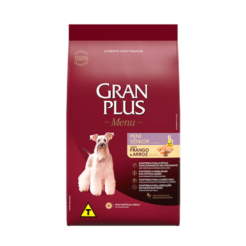 Ração Granplus Gourmet Para Cães Sênior De Porte Mini - Sabor Frango E Arroz 3 Kg