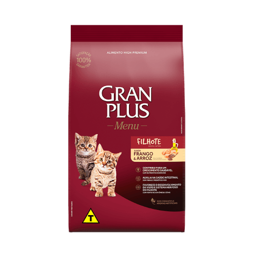 Ração Granplus Para Gatos Filhotes - Sabor Frango E Arroz 3 Kg