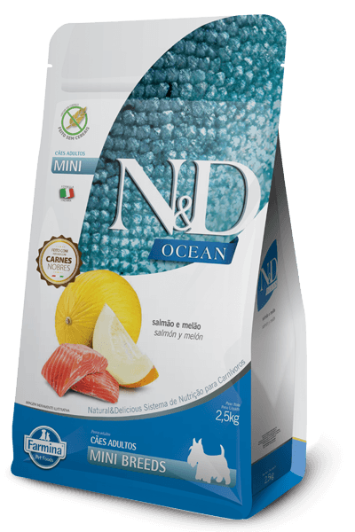 Ração Ocean Para Cães Adultos De Porte Mini Sabor Salmão - 2,5 Kg