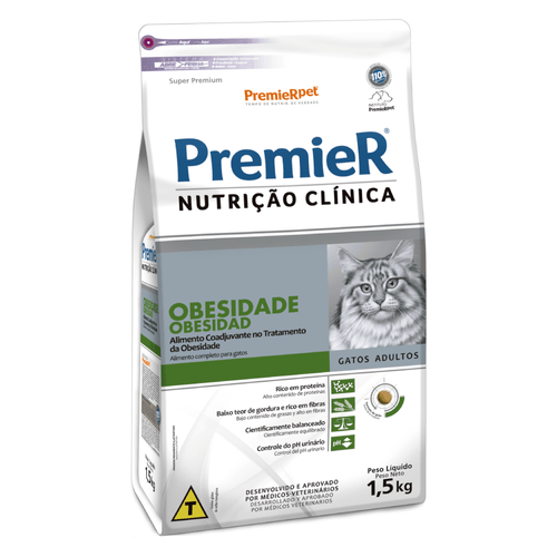 Ração Premier Gato Nutrição Clínica Obesidade - 1,5Kg