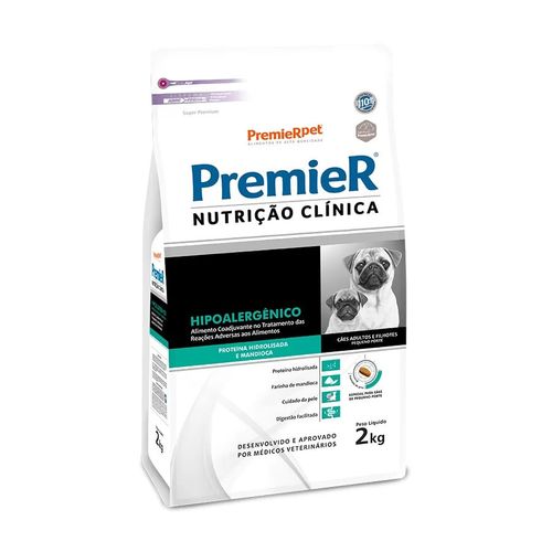 Ração Premier Nutrição Clínica Hipoalergênico Proteína Hidrolisada Mandioca Cães Porte Pequeno - 2 Kg