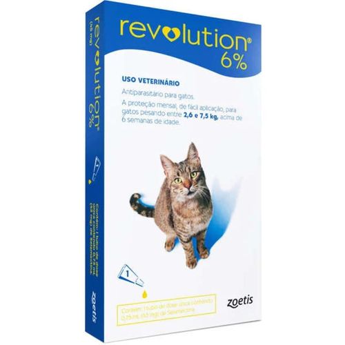 Revolution 6% Para Gatos 2,6 Kg A 7,5 Kg - 0,75 Ml