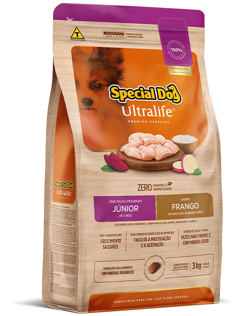 Ração Special Dog Ultralife  Raça Pequena  Júnior Sabor Frango E Arroz 3Kg - 2033732