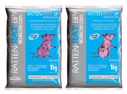 Raticida Ratten-Rat Bloco - 1 Kg