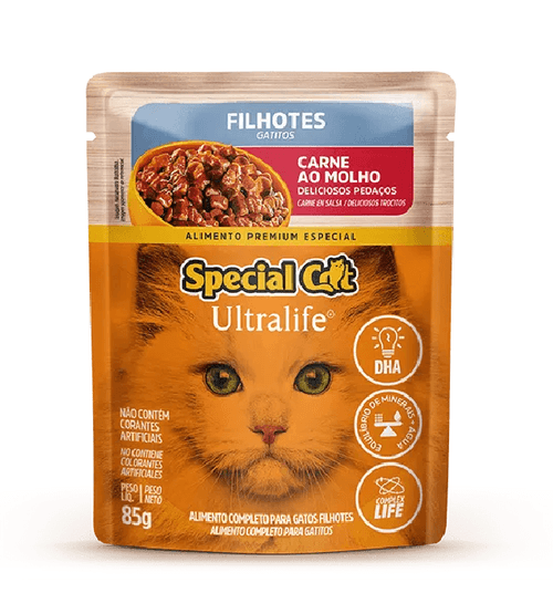 Sache Special Cat Filhotes Carne Molho - 85G